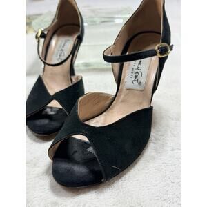 Comme Il Faut Black Suede dOrsay Tango Shoes Heels 36